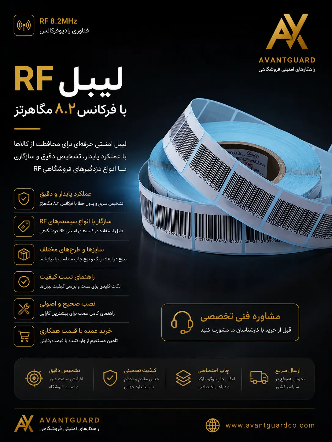 تست فاصله تشخیص لیبل RF پیش از خرید عمده